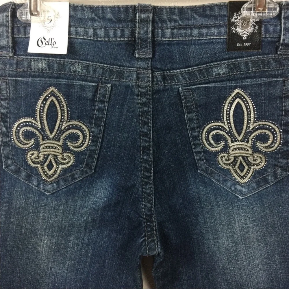 New Cello Denim Fleur de Lis Street Jean Shorts NWT Size 9JR